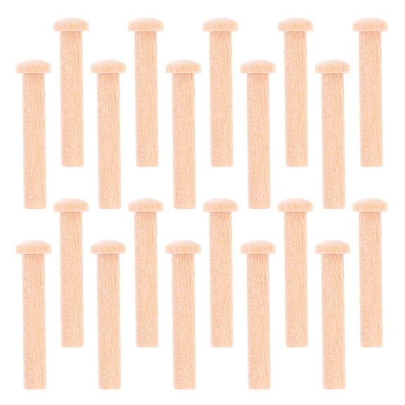 Supvox Small Beige Wood Pins - T-Shape Nails for Woodworking Projects, 20 Pieces