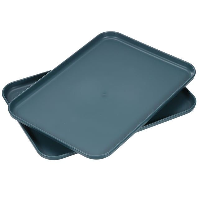 Uxcell 3Pack 12.2"x8.7" Platos Rectangulares de Paja de Trigo, Reutilizables, Negros