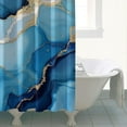 thumbnail image 4 of Blue Gold Marble Pattern Shower Curtain 72"x84" ,Bathroom Decorative Shower Curtains Set with 12 Hooks,Modern Waterproof Washable Shower Curtain, 4 of 6