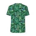 thumbnail image 3 of Balery Monstera Leaves Baseball Jersey for Men Casual Button Down Shirts Short Sleeve Active Team Sports Uniform-Large, 3 of 9