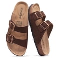 thumbnail image 6 of Smile Popcorn Women's Cork Footbed Sandals, Comfortable Arch Support Slip-On Slide Sandals for Summer with Adjustable Buckle, Brown, 6 of 7