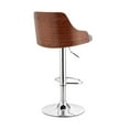 thumbnail image 4 of Armen Living Asher 24-33" Modern Faux Leather & Metal Bar Stool in Gray/Chrome, 4 of 6
