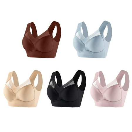 HYSYSB Sports Bras for Women bras for Women wireless Bra seamless Bra sticky Adhesive Vanity Panel Bra Yoga Crop Vest Bras Back Bras Materni Grey bralettes for Women Coffee 4XL