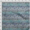 thumbnail image 3 of oneOone Cotton Jersey Aqua Blue Fabric Bird & Stripe Texture Craft Projects Decor Fabric Printed By The Yard 58 Inch Wide, 3 of 4