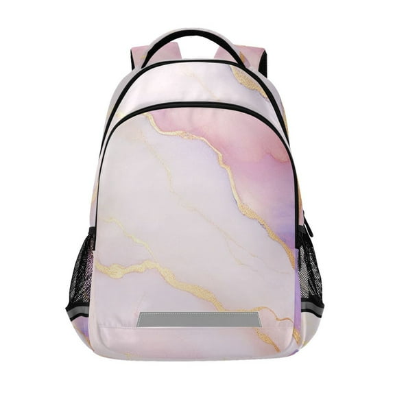 ALAZA Pink Marble Backpack Elementary School Bag Bookbag Travel Rucksack