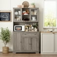 thumbnail image 3 of Homfa 5 Doors Kitchen Pantry Hutch with Wine Rack, 67.9'' Wood Storage Cabinet for Dining, Gray, 3 of 7