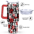 thumbnail image 3 of 40oz Colorful Math Numbers Stainless Steel Flip Straw Tumbler Spill Proof Travel Cup Double Wall Vacuum Insulated Coffee Mug with Handle, 3 of 6