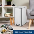 thumbnail image 7 of Danolapsi 4 Gallon Step Trash Can, 15 Liter Stainless Steel Rubbish Bin with Removable Inner Bucket, Rectangle Slim Garbage Can with Soft-Close Lid for Bathroom, Living Room, Office, 7 of 7