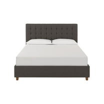 DHP Emily Upholstered Bed, Gray Linen, Queen