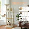 thumbnail image 6 of Demi Bonn 69" Cat Tree Tower for Indoor Large Cats, Fat Cats with Big Hammock, Cat Climbing Tree with Scratching Posts, Condo House and Top Perch, Beige, 6 of 10
