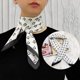 thumbnail image 1 of Women's Silk Scarf Scarf Imitation Silk Professional Scarf 27.6'*27.6', 1 of 2