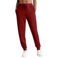thumbnail image 5 of Kopltyrfg Women's Fleece Lined Joggers with Pockets High Waisted Straight Leg Sweatpants Winter Warm Lounge Jogging Pants (Wine,L), 5 of 5