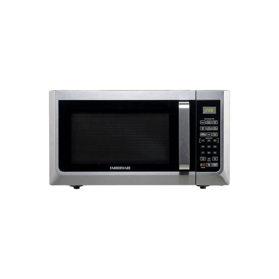 Open Box Farberware 1.3 cu ft Microwave Oven, 1100W Countertop Microwave Oven with Smart Sensor, Stainless Steel