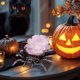 thumbnail image 1 of Decoraciones de Halloween, adornos de Halloween, regalos de Halloween, cristal natural, amatista, grava, cristal blanco, decoración de escritorio, regalo de Halloween, araña de cristal único de plásti, 1 of 6