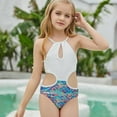 thumbnail image 3 of [BRAND CLEARANCE!!!] 7-12Y Girl Children's One-piece Swimsuit Adjustable Halter Top Holiday Beach Wear Girls' Swimwear for Pool Party (Style C), 3 of 7