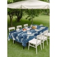 thumbnail image 5 of 54x80 Inch Outdoor Tablecloth with Umbrella Hole Zipper Rectangle Ocean Waves Rectangular Tablecloths Outside Waterproof Summer Beach Coastal Nautical Burlap Patio Table Cloth Cover for Picnic Party, 5 of 8