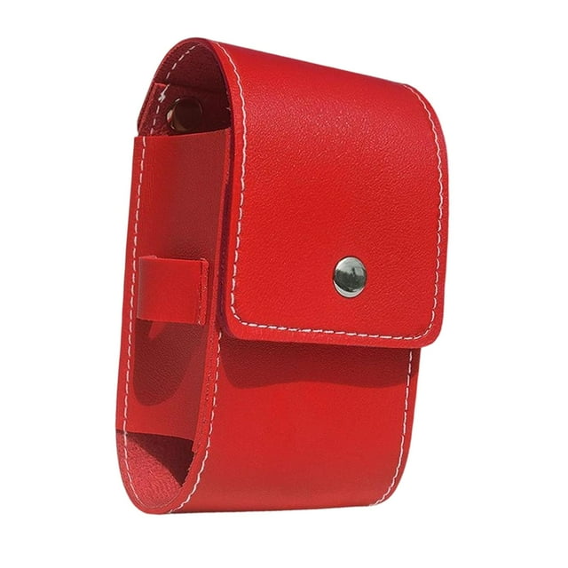 Almencla Golf Rangefinder Case Golf Accessory Compact PU Pouch Golf Waist Storage Bag Red