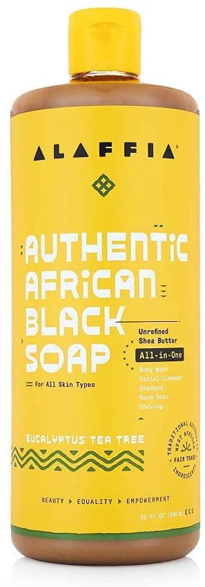 Alaffia Authentic African Black Soap (Eucalyptus Tea Tree, 32 Fl oz)