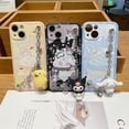 thumbnail image 2 of Sanrio Kuromi Cinnamoroll-fundas de teléfono con pulsera colgante para iPhone 14, 13, 12, 11 Pro Max, Mini, XR, XS MAX, 8X7 Fivean unisex, 2 of 2