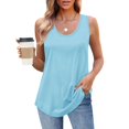 thumbnail image 2 of Timegard Womens Tank Tops Round Neck Sleeveless Loose Comfy Summer Travel Casual Tee Shirts, 2 of 8