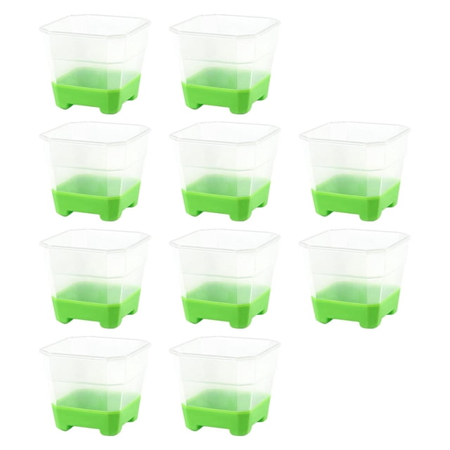 Macetas de vivero DYNWAVEMX 10 macetas transparentes con base de silicona