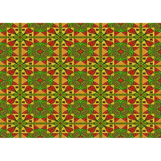 Ahgly Company Machine Washable Indoor Rectangle Transitional Pistachio Green Area Rugs, 7' x 9'