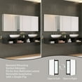 thumbnail image 3 of 80" x 30" Bathroom Medicine Cabinet with Adjustable Glass Shelves, Wall Mounted Aluminium Storage Cabinet with Full Coverage Mirror for Living Room, Bathroom, Matte Black, 3 of 9
