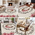 thumbnail image 5 of Large Area Rugs for Living Room Bedroom, Pink Roses 6'x9' Rug Washable Carpet Runner Indoor Outdoor, Spring Horseshoes Floral Leaves Rustic Non Slip Floor Mats Rug for Kitchen, Playroom, 5 of 8