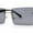 Black / Black, variant on Mens Classic Minimal Thin Rectangle Rimless Sunglasses All Black