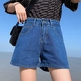 thumbnail image 4 of NOVEDAD DE VERANO 2020, pantalones cortos vaqueros blancos y negros, pantalones de pierna ancha de cintura alta para mujer, pantalones holgados ins hot, aspecto fino y alto, 4 of 5
