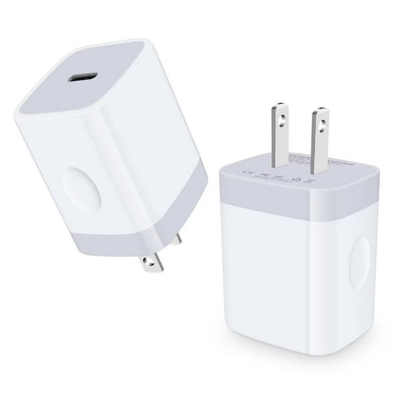 USB C Wall Charger Block,FiveBox 2Pack 20W PD Type C Charger Fast Charging Block USB C Power Adapter USB C Brick for Phone Samsung(White)