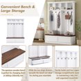 thumbnail image 3 of 4-in-1 Hall Tree, 56"L Farmhouse Entryway Bench with Shoe Storage and Coat Rack, 6 Coat Hooks & 2 Storage Drawers, Entrance Organizer for Hallway, Living Room, Bedroom, White, 3 of 7