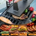 thumbnail image 4 of Sungmor Cast Iron Grill Press, 8.7" x 4.3" Rectangle Burger Press Bacon Smasher with Wood Handle, 4 of 7