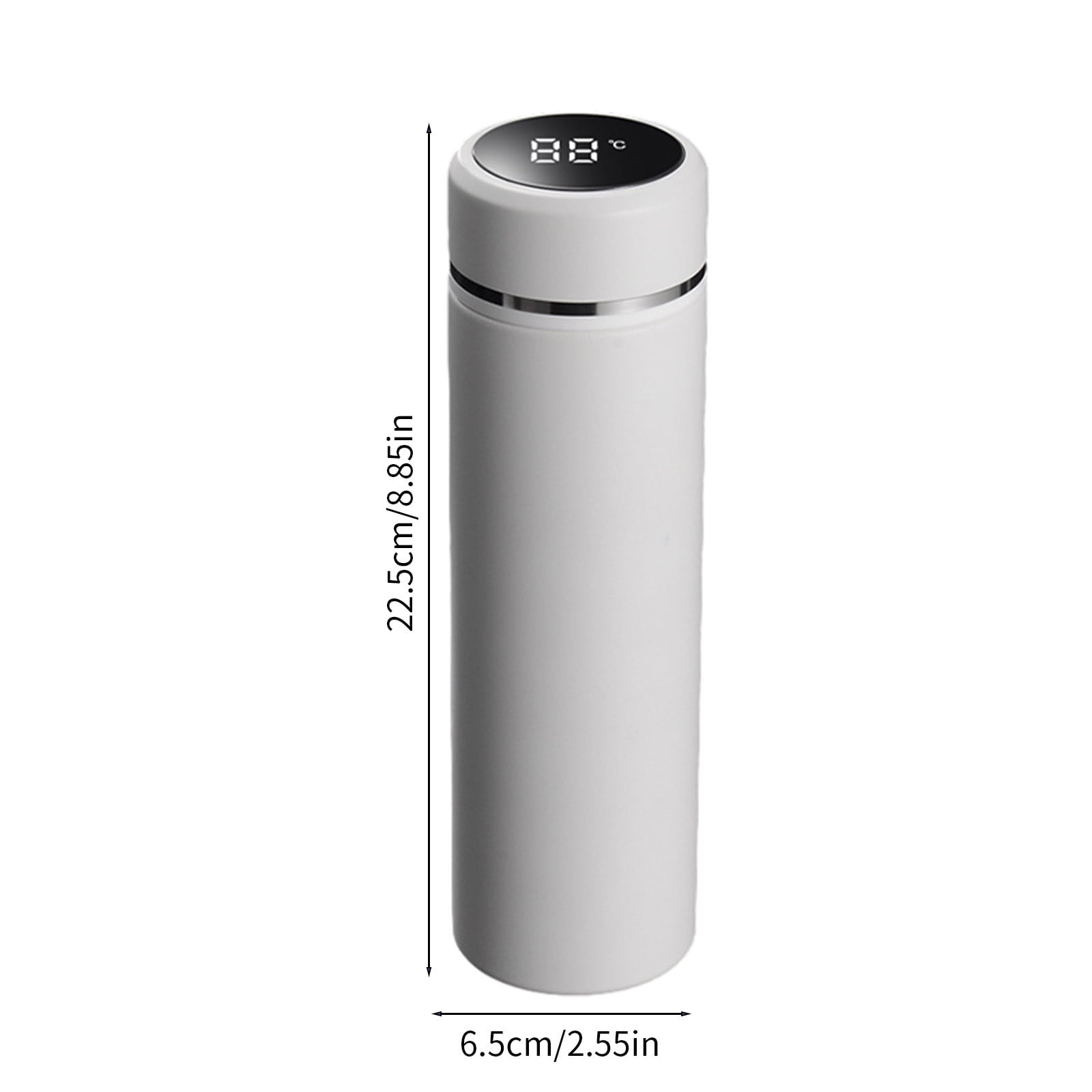 LSLJS Stainless Steel Insulated Water Bottle, 17oz Poratble Vacuum Tumbler Cup with Temperature Digital Display, Hot & Cold Double Walled Thermos Simple Style BPA-Free Reusable Sports Water Bottle