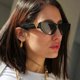 thumbnail image 2 of Glamour de lujo para mujer, gafas de sol de marca a la moda, gafas de diseñador en V, ojo de gato, gafas elegantes de pasarela para mujer UV400, 2 of 5