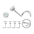 thumbnail image 2 of BodyJewelryOnline Cork Screw Nose Ring 18G 20G G23 Titanium CZ Nose Studs Nostril Piercing Jewelry, 2 of 8