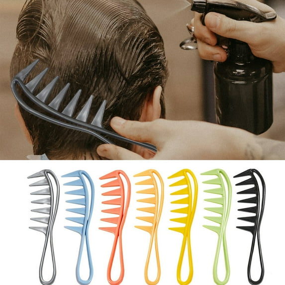 Travelwant 3pc/set Salon Wide Teeth Shark Comb, Professional Plastic Curly Hair Massage Hairdressing Combs for Hair Styling Tool