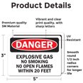 thumbnail image 2 of (2 Pack) Explosive Gas No Smoking or Open Flames Within 20 Feet OSHA Danger Sign, 2 of 7