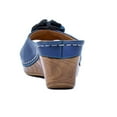 thumbnail image 2 of GOOD CHOICE Womens Navy Flower Embellishment 1" Platform Cushioned Sydney Round Toe Wedge Slip On Dress Heeled Sandal 10 M, 2 of 4