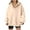 Beige, variant on hotojiny Womens Oversized Hoodie Sweatshirt Long Sleeve V Neck Casual Hooded Tops Fall Fashion Loose Pullover Tops
