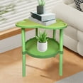 thumbnail image 5 of Seyotauo Modern End Table, Coffee&Tea Table, Sofa Side Snack Table, Four-Leaf Clover Shape Bedside Table, Side Table with Storage Shelf for Living Room, Bedroom, 5 of 6