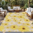 thumbnail image 2 of Farmhouse Daisy Outdoor Rug for Patio/Deck/Porch, Non-Slip Large Area Rug 5 x 8 Ft, Spring Watercolor Yellow White Floral Beige Indoor Outdoor Rugs Washable Area Rugs, Camping Rug Carpet Runner, 2 of 8