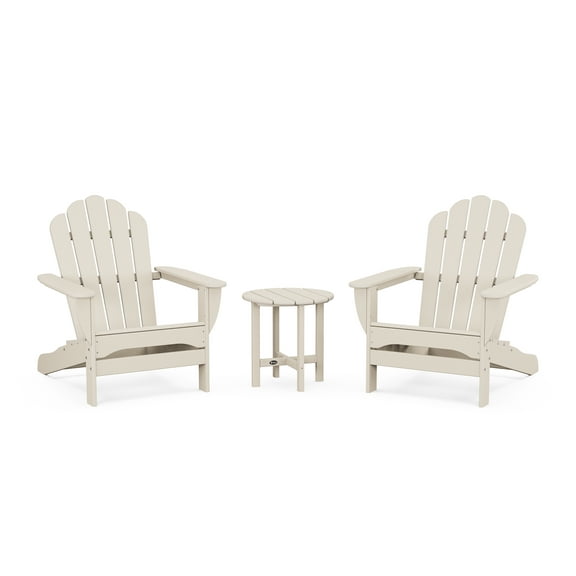 Trex Outdoors 3-Piece Monterey Bay Oversized Outdoor Adirondack Set in Sand Castle
