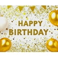 thumbnail image 3 of Glittery Gold Starry Background Banner for Birthday Party, Happy Birthday Decoration, Party Supplies, Photography Props, Backdrop Decor, 3 of 7