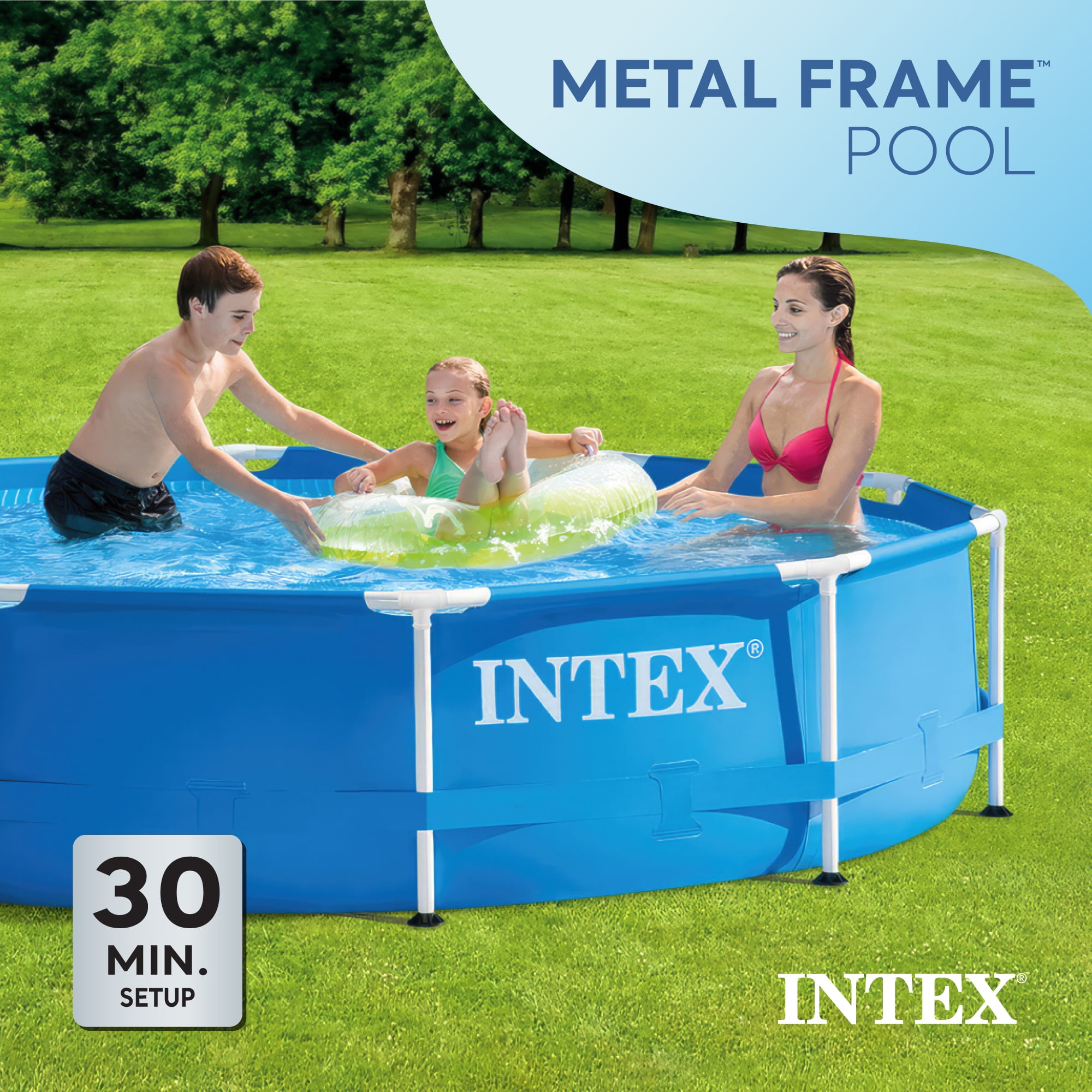 Open Box Intex 10'x30" Above Ground Round Swimming Pool, Pump Not Included