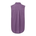 thumbnail image 4 of vigerkar Womens Sleeveless Button Down Shirts Blouses Business Work Summer Tank Tops 2025 With Pockets Purple, M, 4 of 5