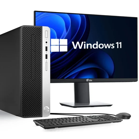 Restored HP ProDesk G4 Desktop Computer | Windows 11 | Intel Quad Core 8th gen Processor | 8GB RAM | 128GB SSD | 22" LCD (Refurbished)