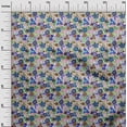 thumbnail image 3 of oneOone Silk Tabby Blue Fabric Asian Floral Sewing Material Print Fabric By The Yard 42 Inch Wide, 3 of 4