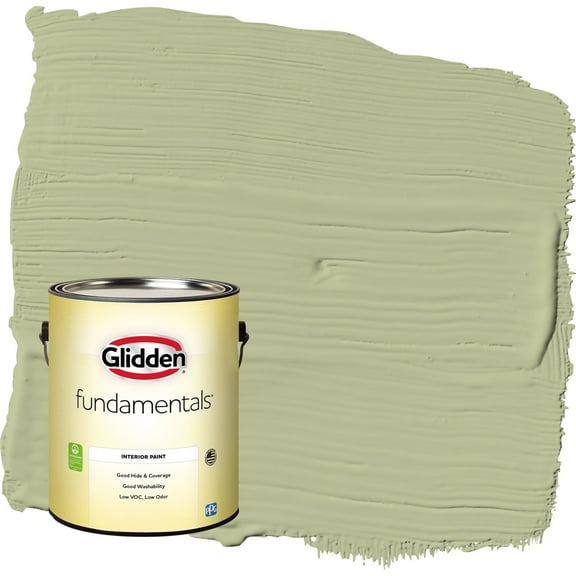 Glidden Fundamentals Bahia Grass / Green Flat Interior Paint, 1 Gallon