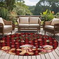 thumbnail image 4 of Round Rug 5Ft Washable Non-Slip, Gingerbread Christmas Circle Area Rugs for Living Room Bedroom, Xmas Balls Branches Red Buffalo Plaid Indoor Floor Mats Carpet Runner for Home Decor Aesthetic, 4 of 8